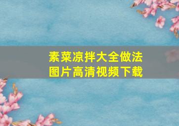 素菜凉拌大全做法图片高清视频下载