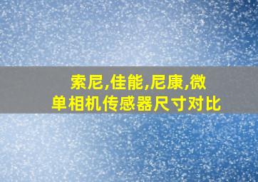 索尼,佳能,尼康,微单相机传感器尺寸对比