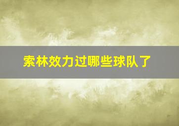 索林效力过哪些球队了