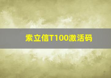 索立信T100激活码