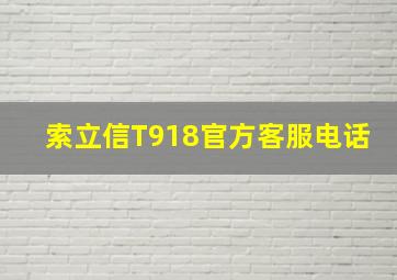 索立信T918官方客服电话