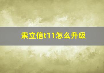 索立信t11怎么升级