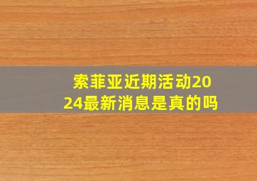 索菲亚近期活动2024最新消息是真的吗