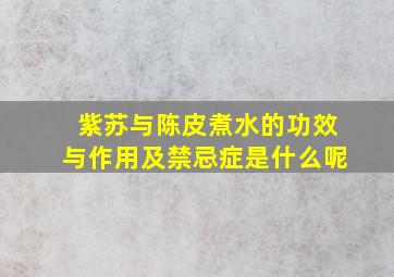 紫苏与陈皮煮水的功效与作用及禁忌症是什么呢