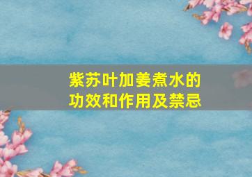 紫苏叶加姜煮水的功效和作用及禁忌