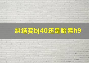 纠结买bj40还是哈弗h9