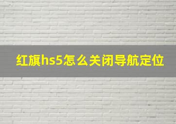 红旗hs5怎么关闭导航定位