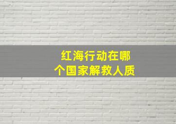 红海行动在哪个国家解救人质