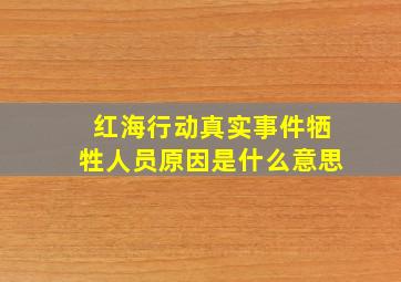 红海行动真实事件牺牲人员原因是什么意思