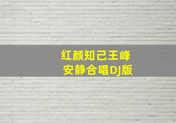 红颜知己王峰安静合唱DJ版