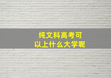 纯文科高考可以上什么大学呢