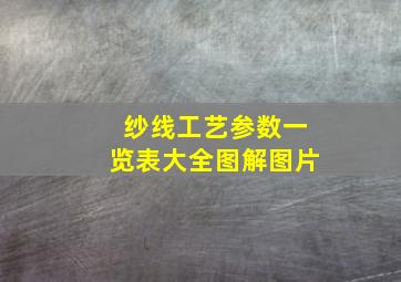 纱线工艺参数一览表大全图解图片