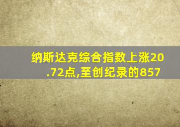 纳斯达克综合指数上涨20.72点,至创纪录的857