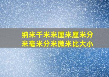 纳米千米米厘米厘米分米毫米分米微米比大小