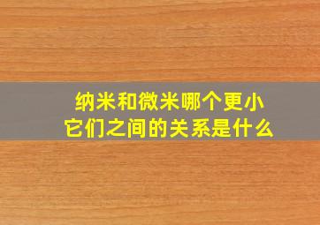 纳米和微米哪个更小它们之间的关系是什么