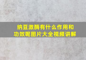 纳豆激酶有什么作用和功效呢图片大全视频讲解