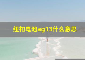 纽扣电池ag13什么意思