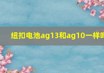 纽扣电池ag13和ag10一样吗