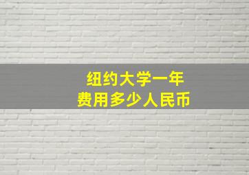 纽约大学一年费用多少人民币