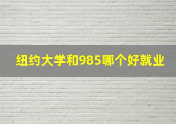 纽约大学和985哪个好就业