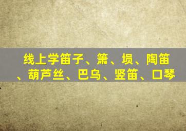 线上学笛子、箫、埙、陶笛、葫芦丝、巴乌、竖笛、口琴