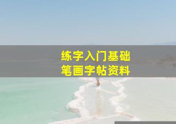 练字入门基础笔画字帖资料