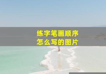 练字笔画顺序怎么写的图片