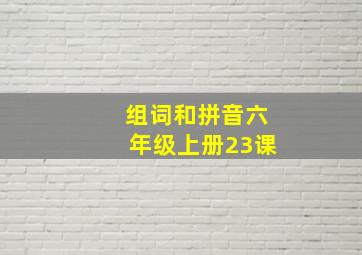 组词和拼音六年级上册23课