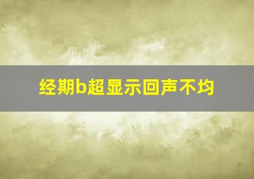 经期b超显示回声不均