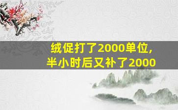 绒促打了2000单位,半小时后又补了2000