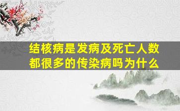 结核病是发病及死亡人数都很多的传染病吗为什么