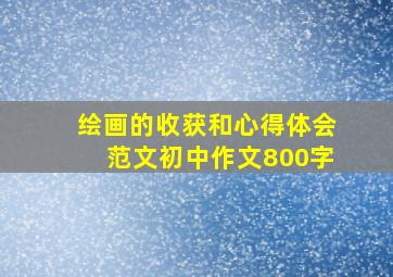 绘画的收获和心得体会范文初中作文800字