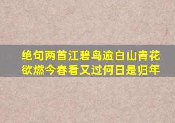 绝句两首江碧鸟逾白山青花欲燃今春看又过何日是归年