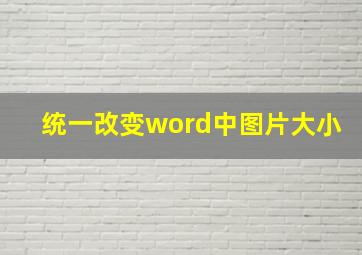 统一改变word中图片大小