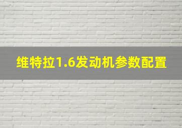 维特拉1.6发动机参数配置