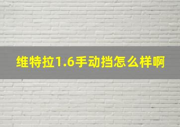 维特拉1.6手动挡怎么样啊