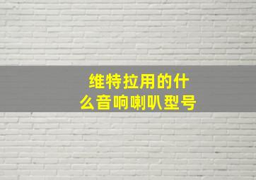 维特拉用的什么音响喇叭型号