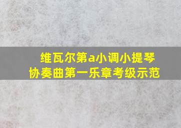 维瓦尔第a小调小提琴协奏曲第一乐章考级示范