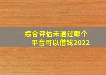 综合评估未通过哪个平台可以借钱2022