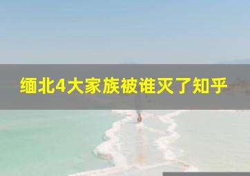 缅北4大家族被谁灭了知乎