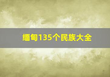 缅甸135个民族大全