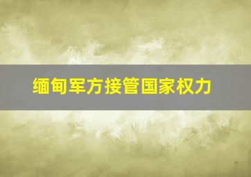 缅甸军方接管国家权力