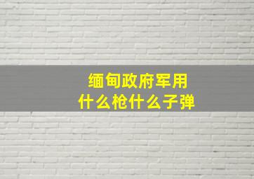 缅甸政府军用什么枪什么子弹