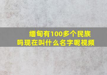 缅甸有100多个民族吗现在叫什么名字呢视频