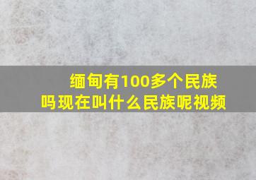 缅甸有100多个民族吗现在叫什么民族呢视频