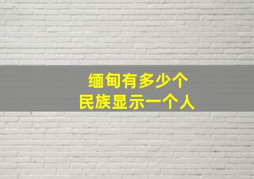 缅甸有多少个民族显示一个人