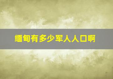 缅甸有多少军人人口啊