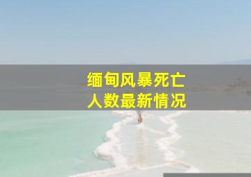 缅甸风暴死亡人数最新情况