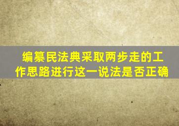 编纂民法典采取两步走的工作思路进行这一说法是否正确