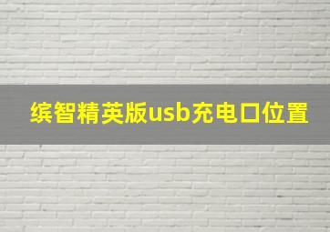 缤智精英版usb充电口位置